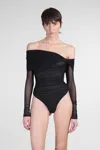 Mugler Bodysuit One-shoulder Long Sleeves