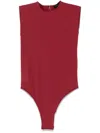 Mugler High-neck Sleeveless Bodysuit In Red