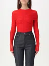 Mugler Ruched Bodysuit In Rot