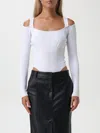 Mugler Off-white Sculpting Bodysuit In Weiss