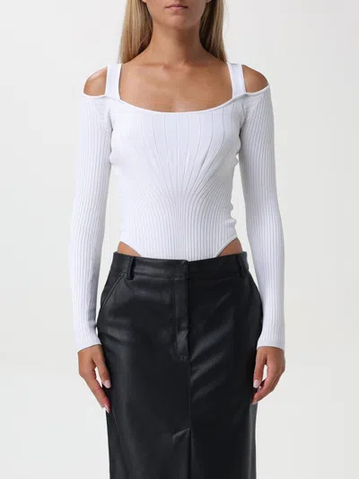 Mugler Off-white Sculpting Bodysuit In Weiss