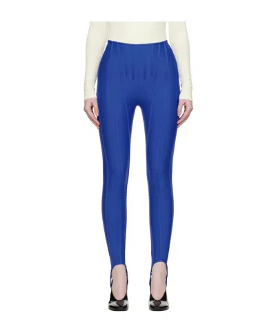Mugler Body-fitting Leggings In Blue