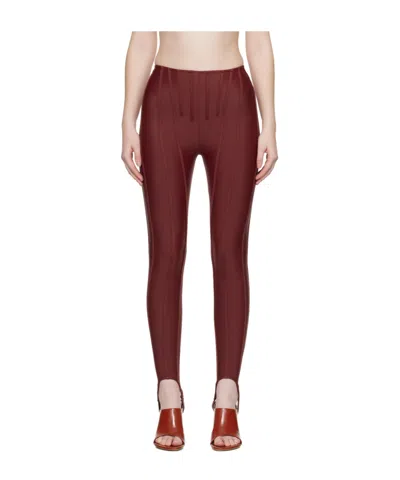 Mugler Body-fitting Leggings In Brown
