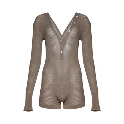 Pre-owned Mugler Bodysuit 'mole' | Brown | Women's Size M