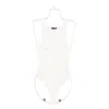 Mugler Scoop-neck Embellished Bodysuit In White