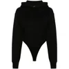 Mugler Cotton Hooded Bodysuit