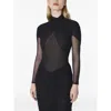 Mugler Halterneck Pleated Dress In Black