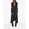 Mugler Long Sleeve Asymmetric Hem Hooded Top In Black
