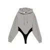 Mugler Hooded Bodysuit In Gray