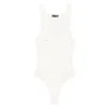 Mugler Scoop-neck Embellished Bodysuit In White