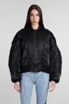 Mugler Women Satin Bomber Jacket In Black