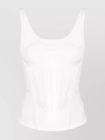 Mugler Corset Tank Top In White