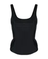 Mugler Boned Scoop-neck Tank Top In Black