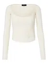 Mugler Boning-detai Long-sleeve Top In White