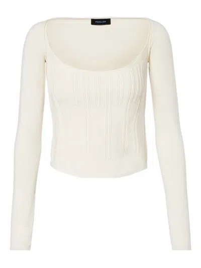 MUGLER BONING-DETAI LONG-SLEEVE TOP