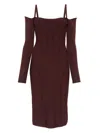 Mugler Boning-detail Dress In Brown