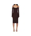 Mugler Boning-detail Dress In Brown
