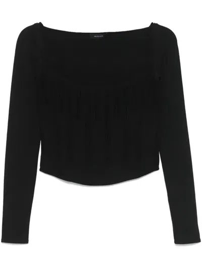Mugler Boning-detail Sweater - Women's - Viscose/polyester In Black