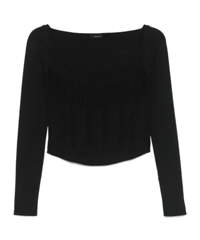 Mugler Women's Madonna Neck Top In Black