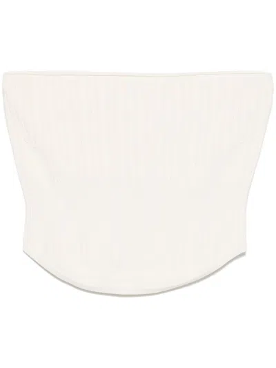 Mugler Boning-detail Top In Weiss