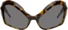 Mugler Brown Cat Eye Sunglasses In Black