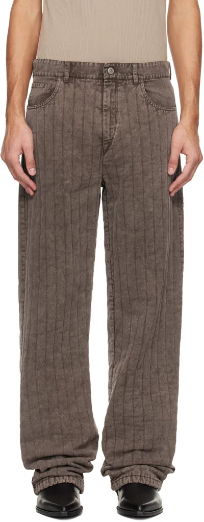 Mugler Quilted Twill Casual Pants In Multi