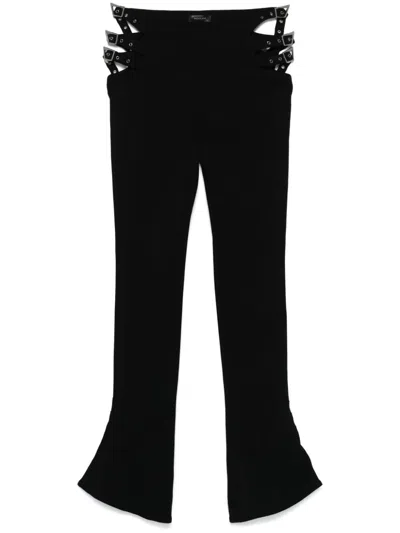 Mugler Buckle Detail Trousers In Black