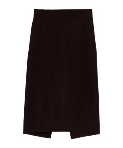 Mugler Buckle-detailed Pencil Skirt In Black