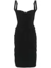 Mugler Knee Length Dress Bustier Neckline In Black