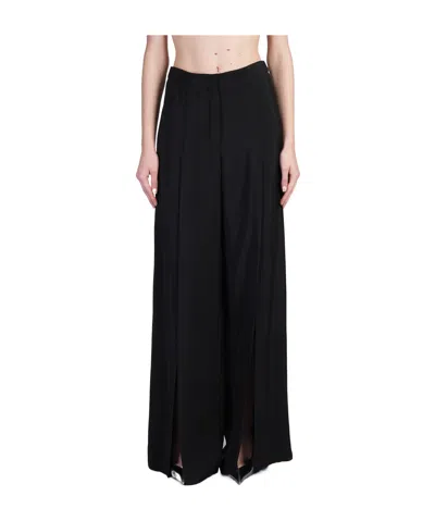Mugler Hook & Eye Wide-leg Trousers In Black