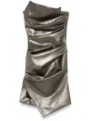 Mugler Bustier Ruched Dress In Green
