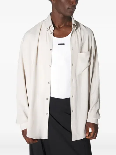 Mugler Button-fastening Patch-pocket Shirt In White