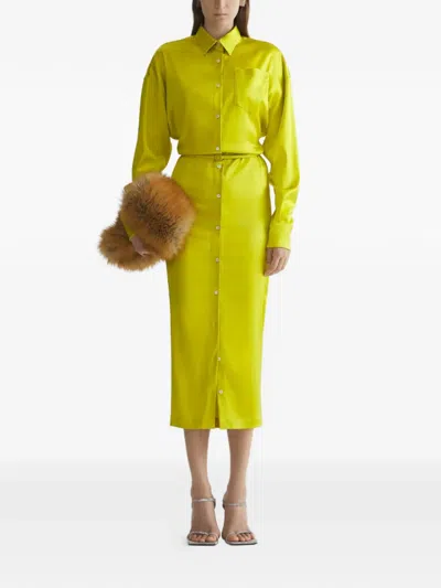 Mugler Hemdkleid Mit Knöpfen In Yellow