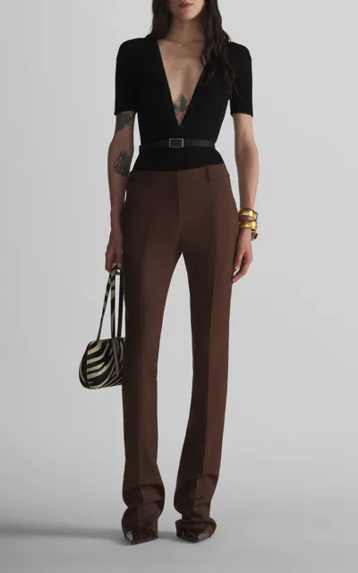 Mugler Buttoned Knit Cotton Bodysuit In Black