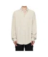 Mugler Buttoned Long-sleeved Shirt In Neutral