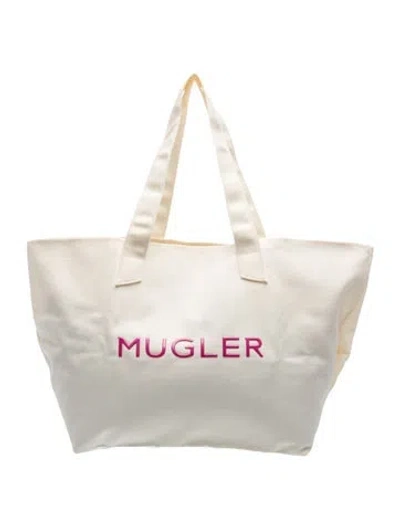 Pre-owned Mugler Canvas Tote In Neutrals