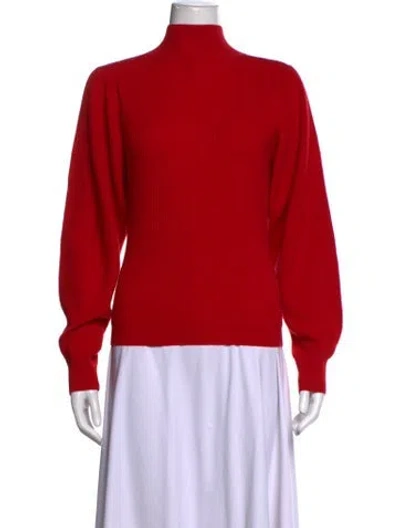 Pre-owned Mugler Cashmere Turtleneck Sweater In Red