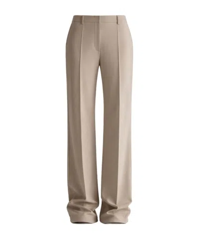 Mugler Wide Leg Trousers Pleated Front Side Pockets In Gray