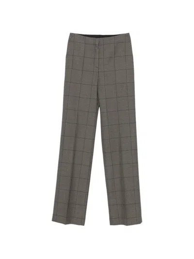 Mugler Check-pattern Trousers In Purple