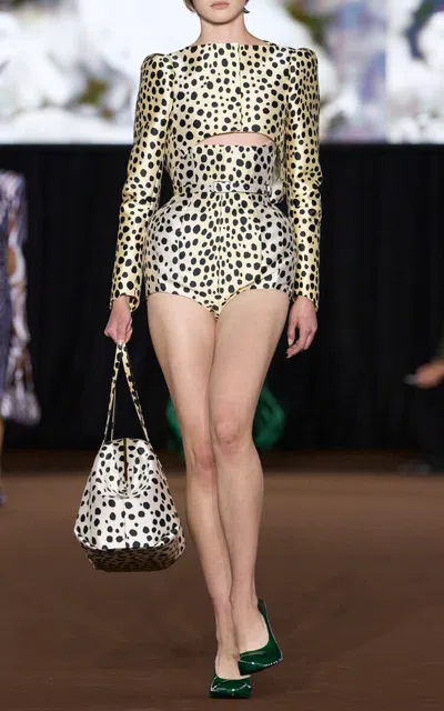 Mugler Cheetah-printed Cropped Jacket In Animal Print