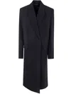 Mugler Long Length Single-breasted Coat In Black