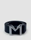Mugler Cintura In Pelle M-buckle In Black