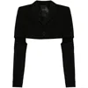 Mugler Cut-out Cropped Jacket In Black