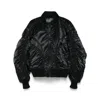 Mugler Satin Bomber Jacket In Black