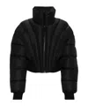 Mugler Collared Zipper Cotton-padded Jacket In Black