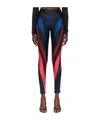 Mugler Color Matching Printed Leggings In Black