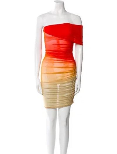 Pre-owned Mugler Colorblock Pattern Knee-length Dress In Orange