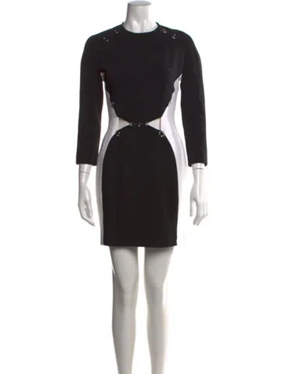 Pre-owned Mugler Colorblock Pattern Mini Dress In Black