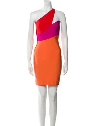 Pre-owned Mugler Colorblock Pattern Mini Dress In Purple