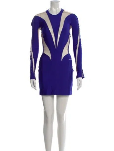 Pre-owned Mugler Colorblock Pattern Mini Dress W/ Tags In Multi
